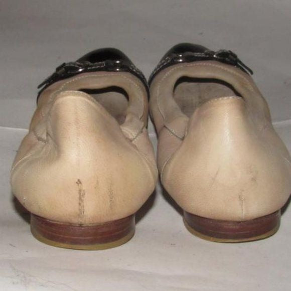 Attilio Giusti Leombruni Metallic Ivory Leather Flats