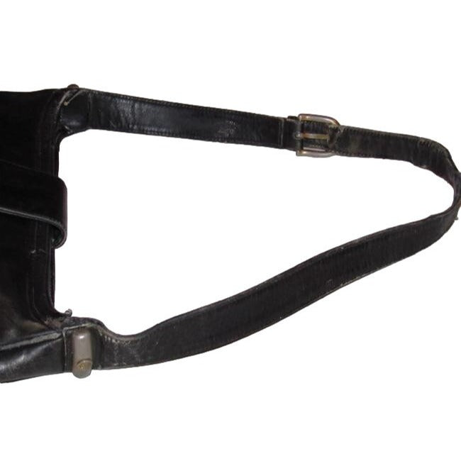 1950s Gucci Vintage Bluish Black Leather Jackie Hobo Bag