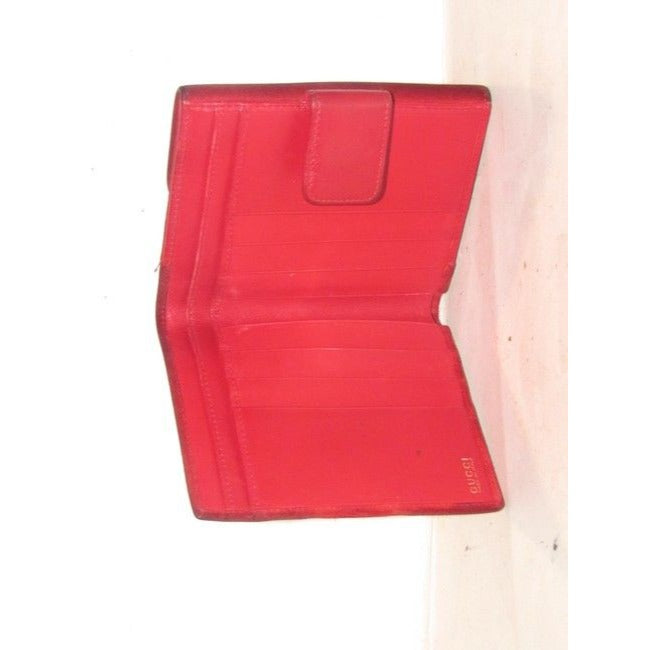 Vintage Gucci Red Suede & Leather Wallet With Gold Horse-bit