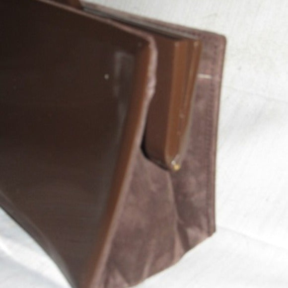 Tory Burch Vintage Brown Lucite and Brown Suede Clutch