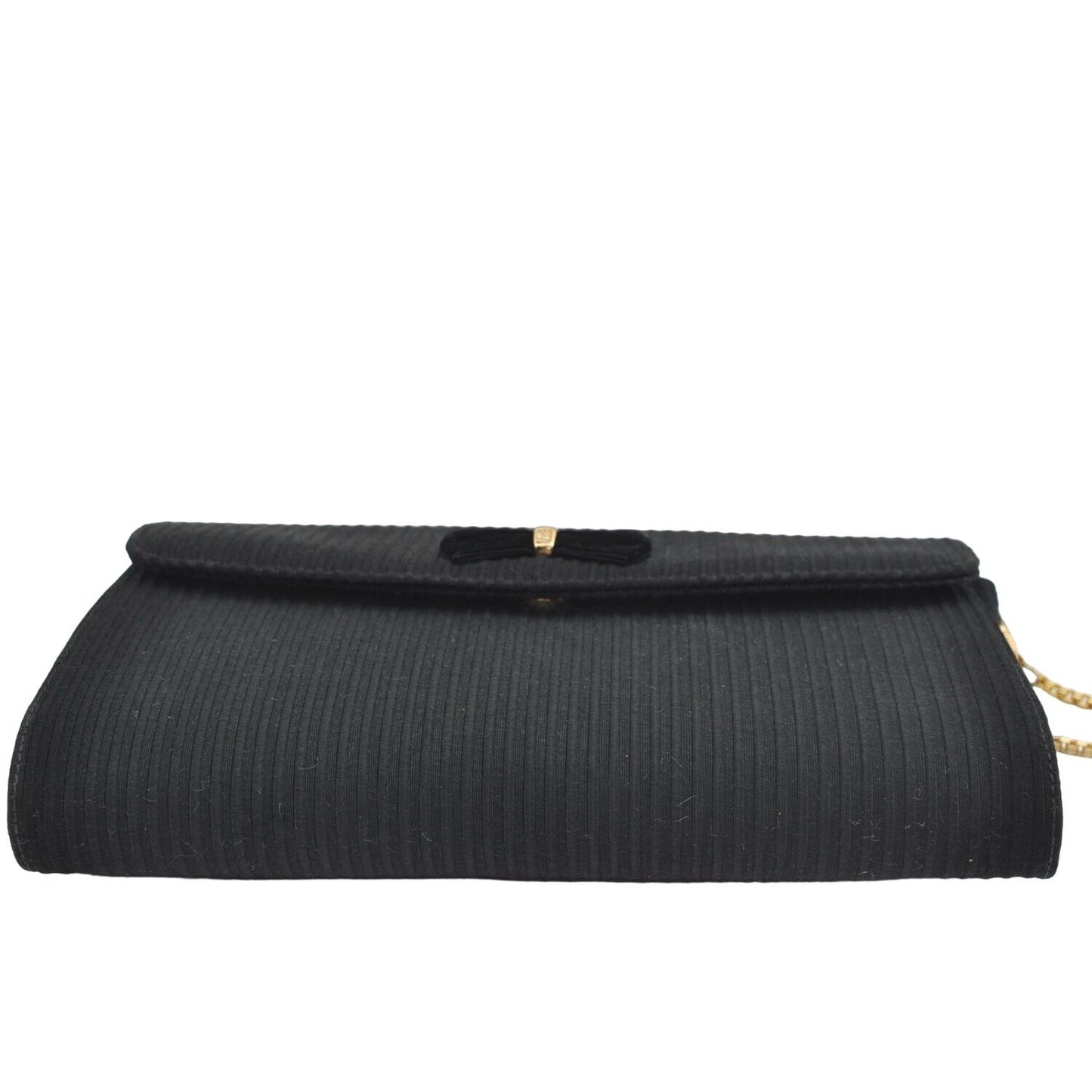 Vintage, one of a kind, Gucci, black silk & velvet over leather, two-way style- clutch or cross body bag with an Art Deco style & velvet bow