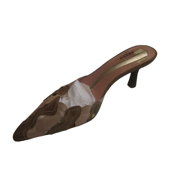 Vintage Pazzo Pink Taupe Suede Pointed Toe Slides