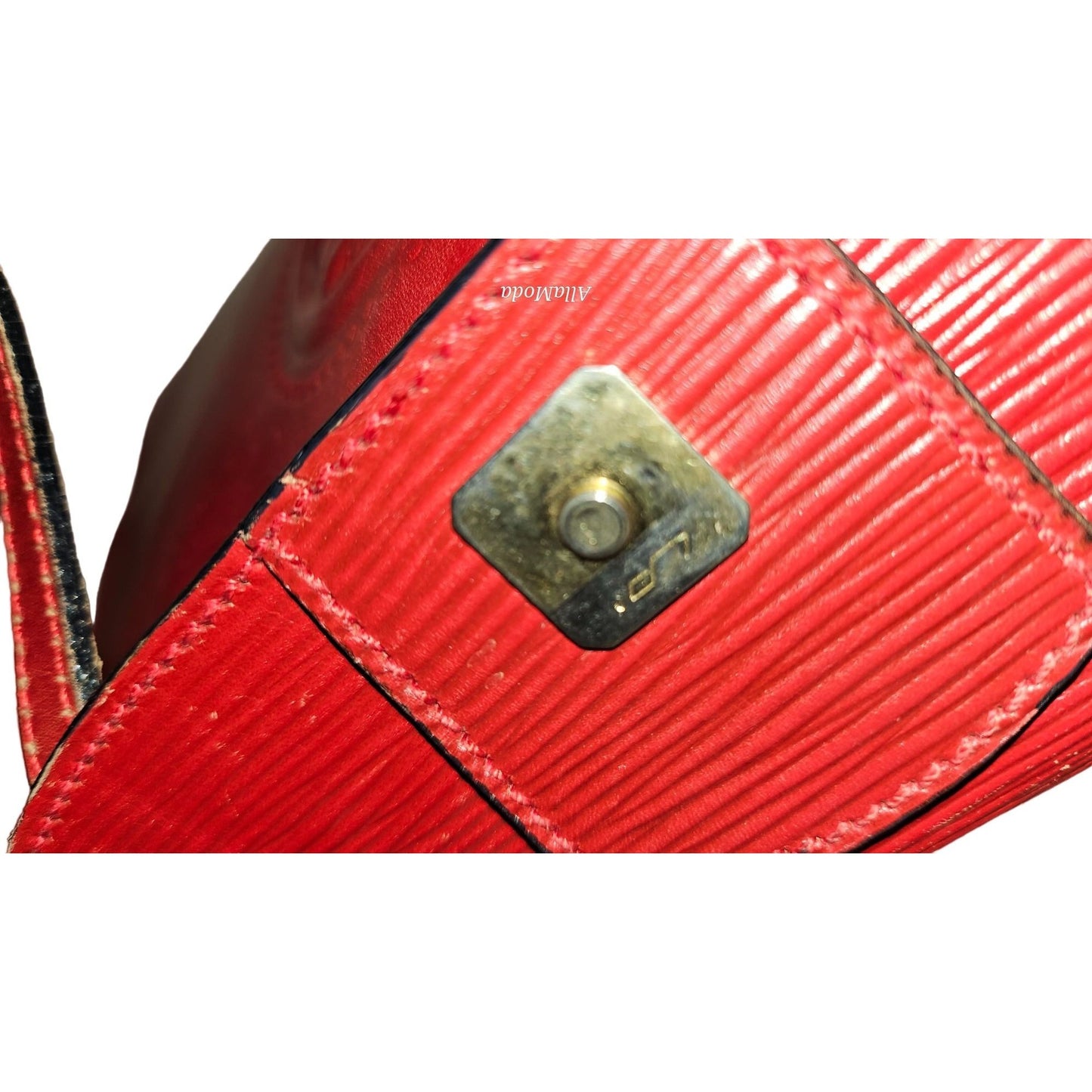 Fendi red leather Janus head satchel
