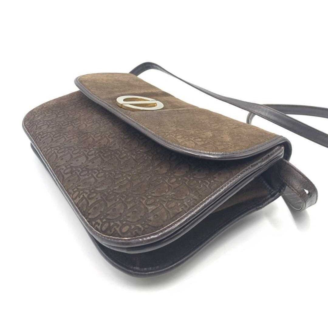 Christian Dior brown trotter print leather two-way purse