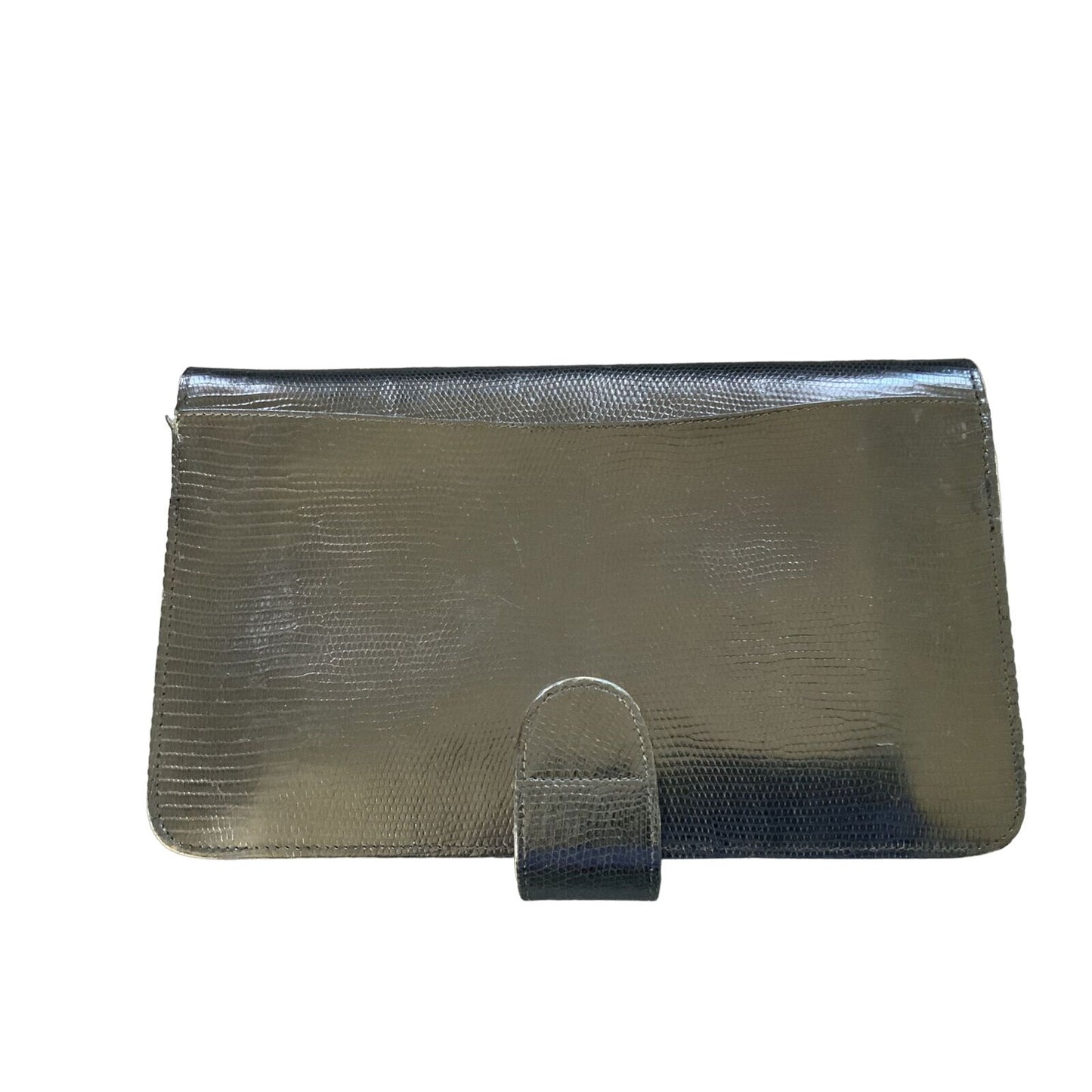 Gucci rich midnight blue lizard skin leather two-way purse