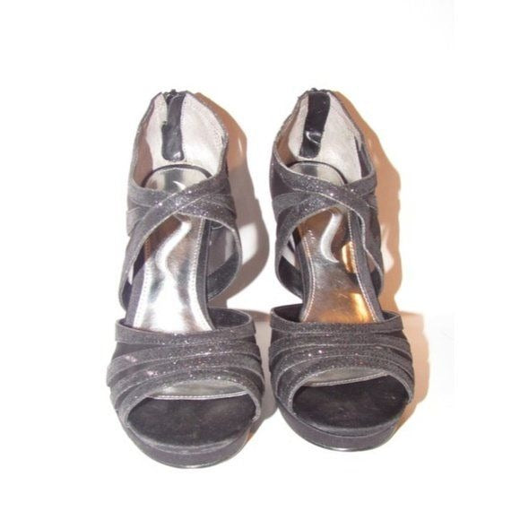 Nina Black FEYLA Sparkly Straps w Mesh & Satin