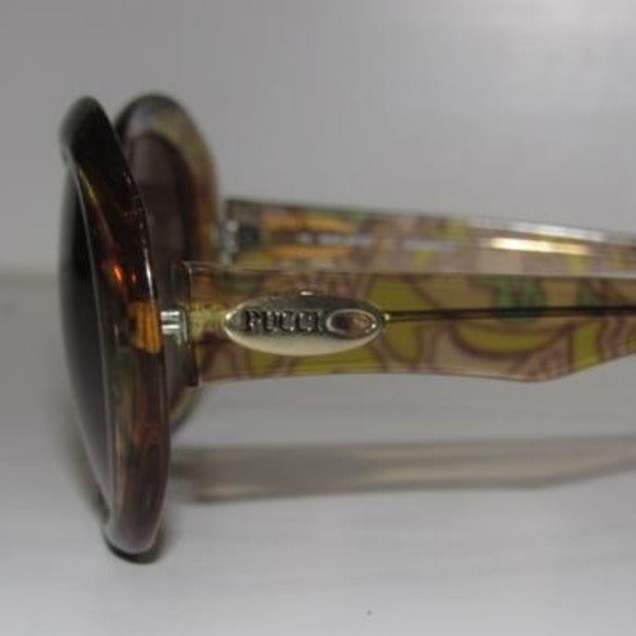 Emilio Pucci Marbleized Heavy Plastic Browns Green