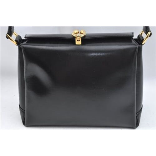 Tom Ford Gucci black leather Bamboo line two-way Kelly style bag