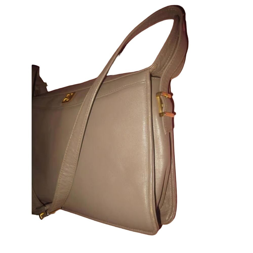 Unique vintage Givenchy taupe leather shoulder bag