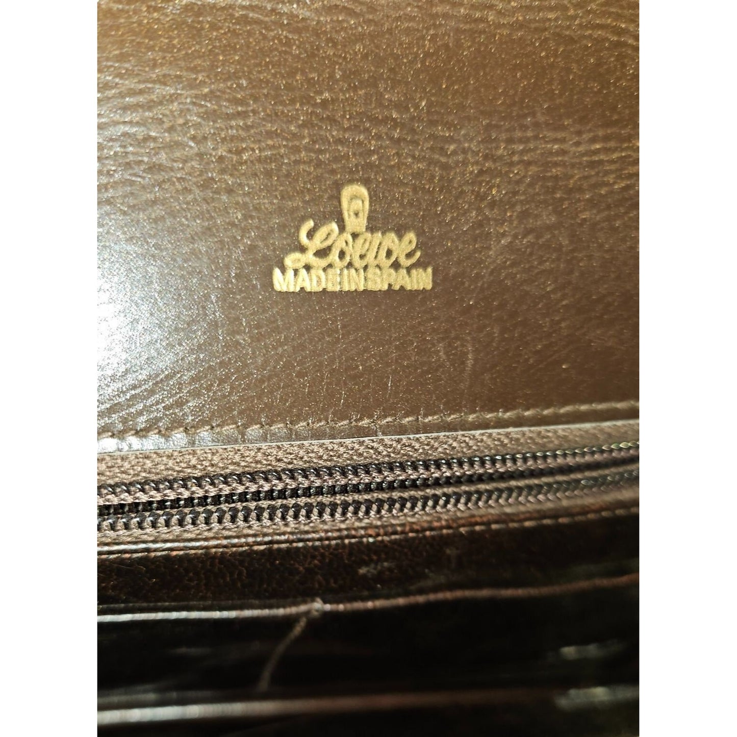 Loewe mahogany leather asymmetrical XL clutch