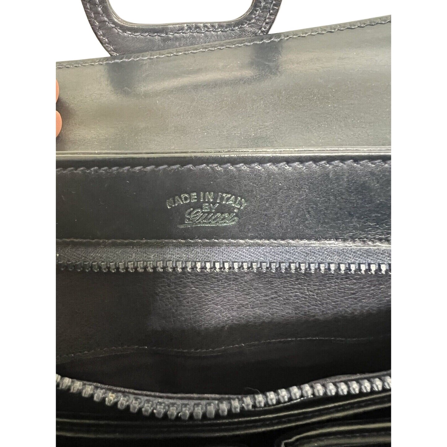 Gucci, navy leather shoulder bag satchel