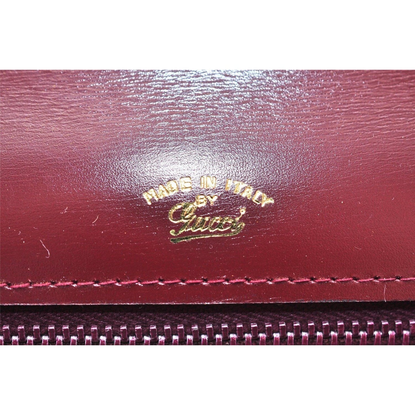 Gucci burgundy top handle Kelly bag w blue lapis clasp & wallet