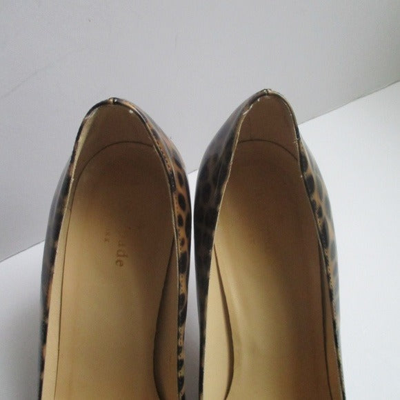 Kate Spade - Fun! Patent Animal Print Almond Toe Pumps