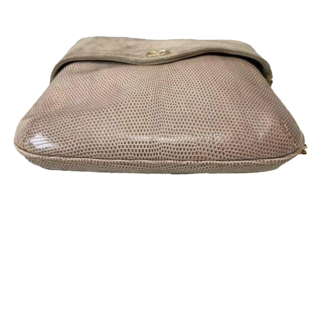 Rare, Gucci, taupe lizard leather, bucket bag with a removeable long gold chain strap