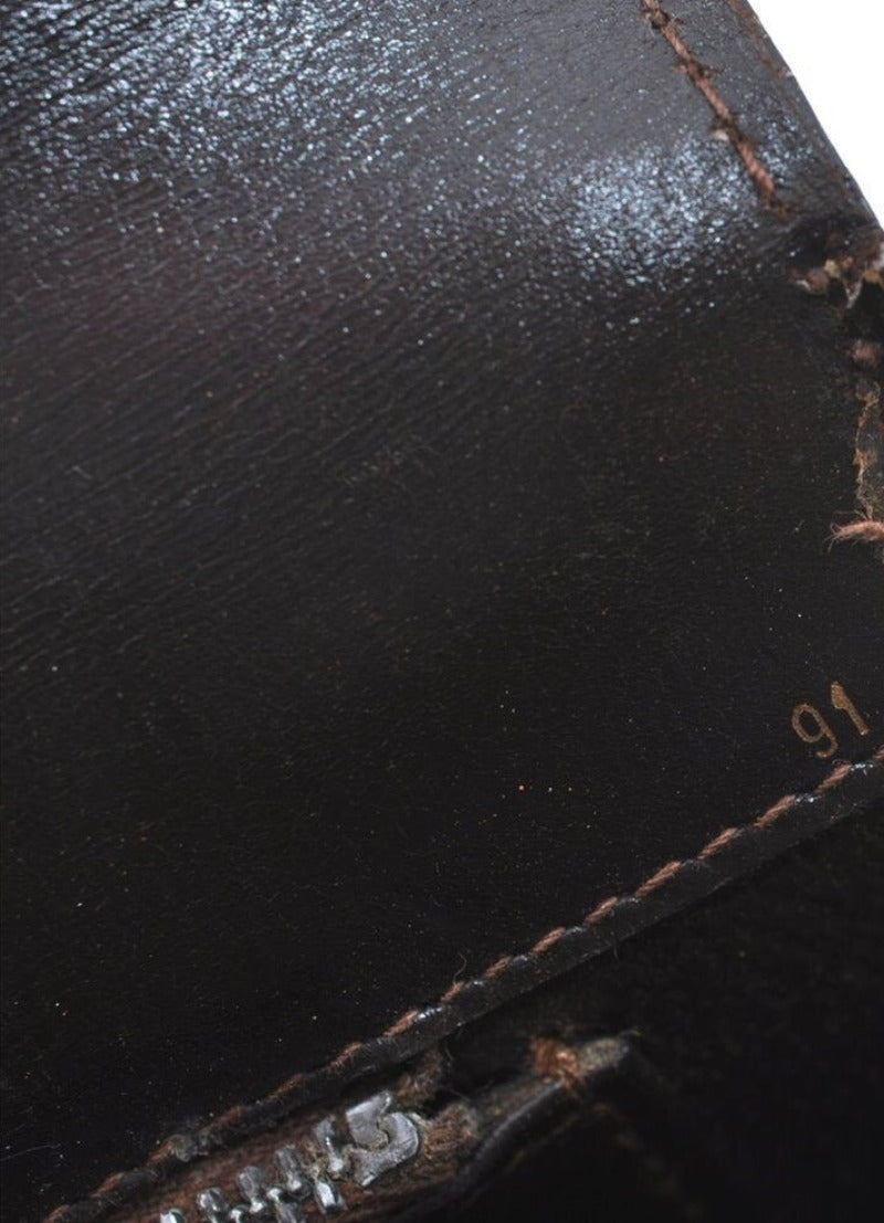 Vintage, Gucci, brown leather, large, envelope snap top, shoulder bag with red/green striped side accents, gold horse-bit accents, and multiple compartments