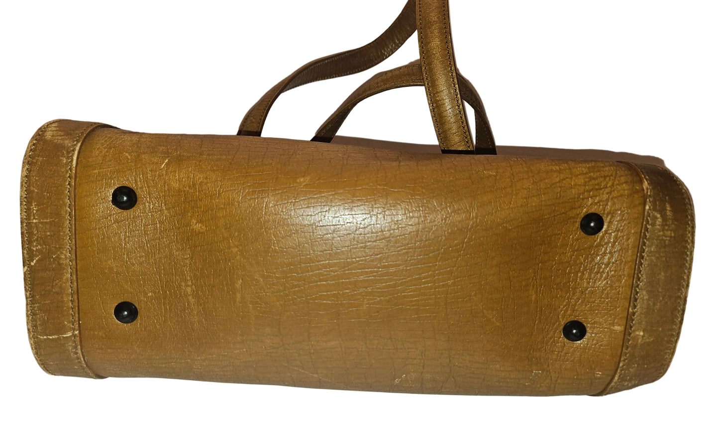Gucci brown leather bamboo bullet bag!