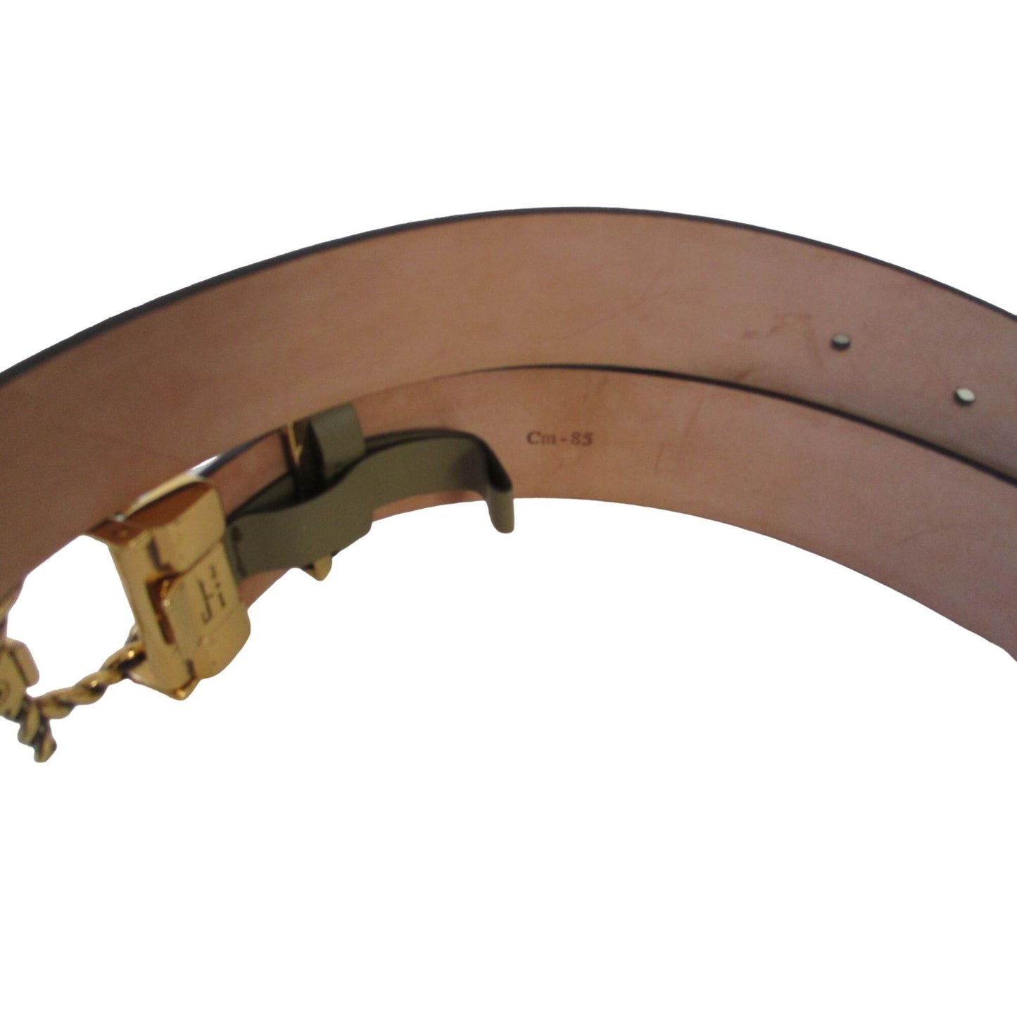 NWT Ferragamo Double Gancini Logo Green Leather Belt
