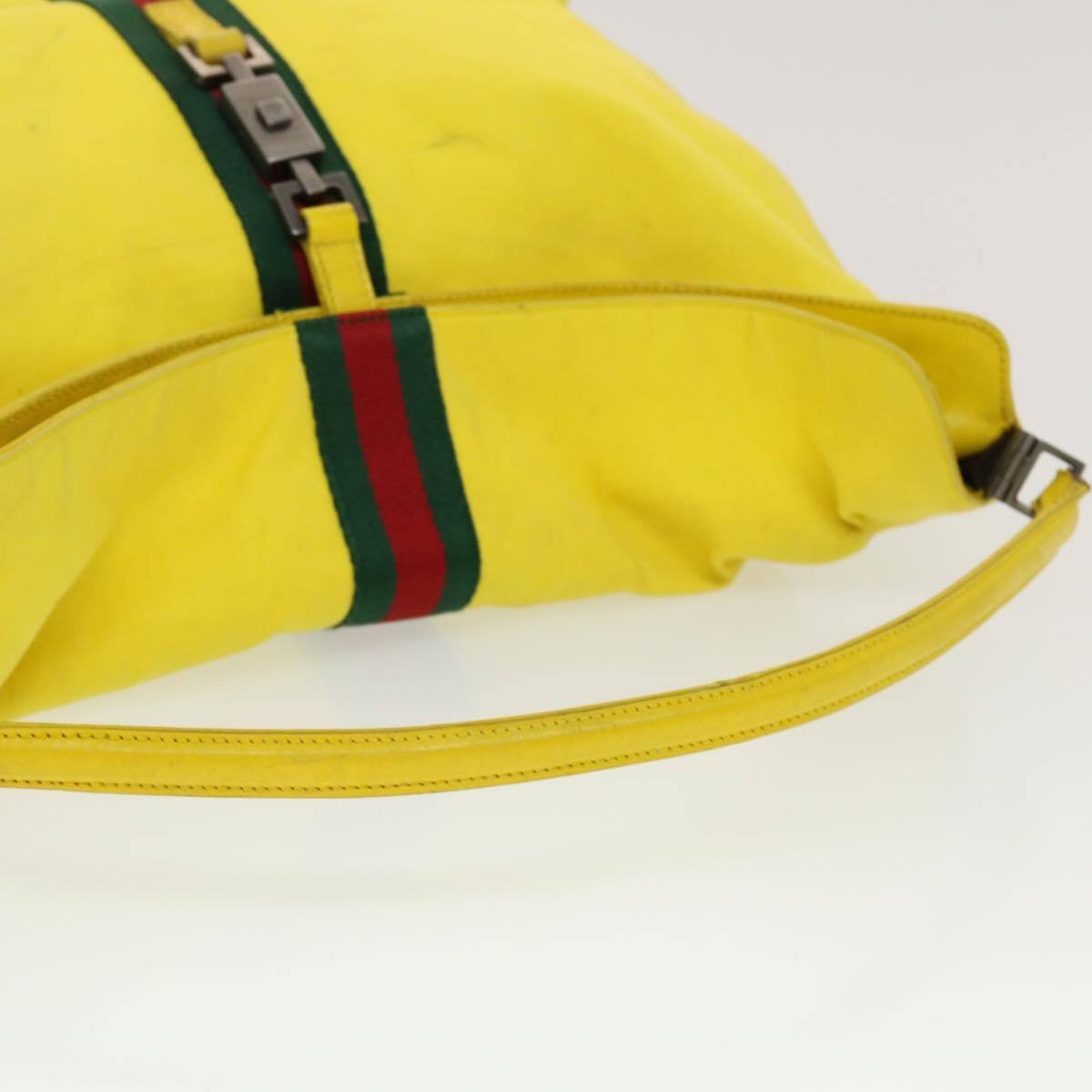 Tom Ford Gucci yellow Jackie hobo w red & green stripe