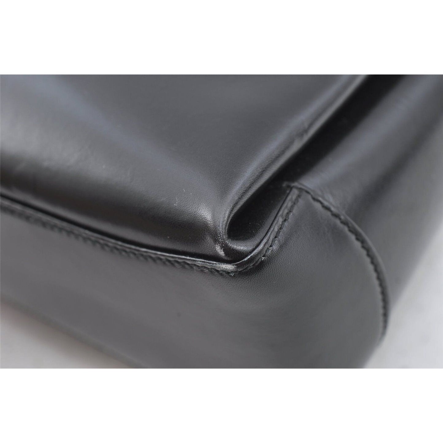 Tom Ford Gucci black leather Bamboo line two-way Kelly style bag