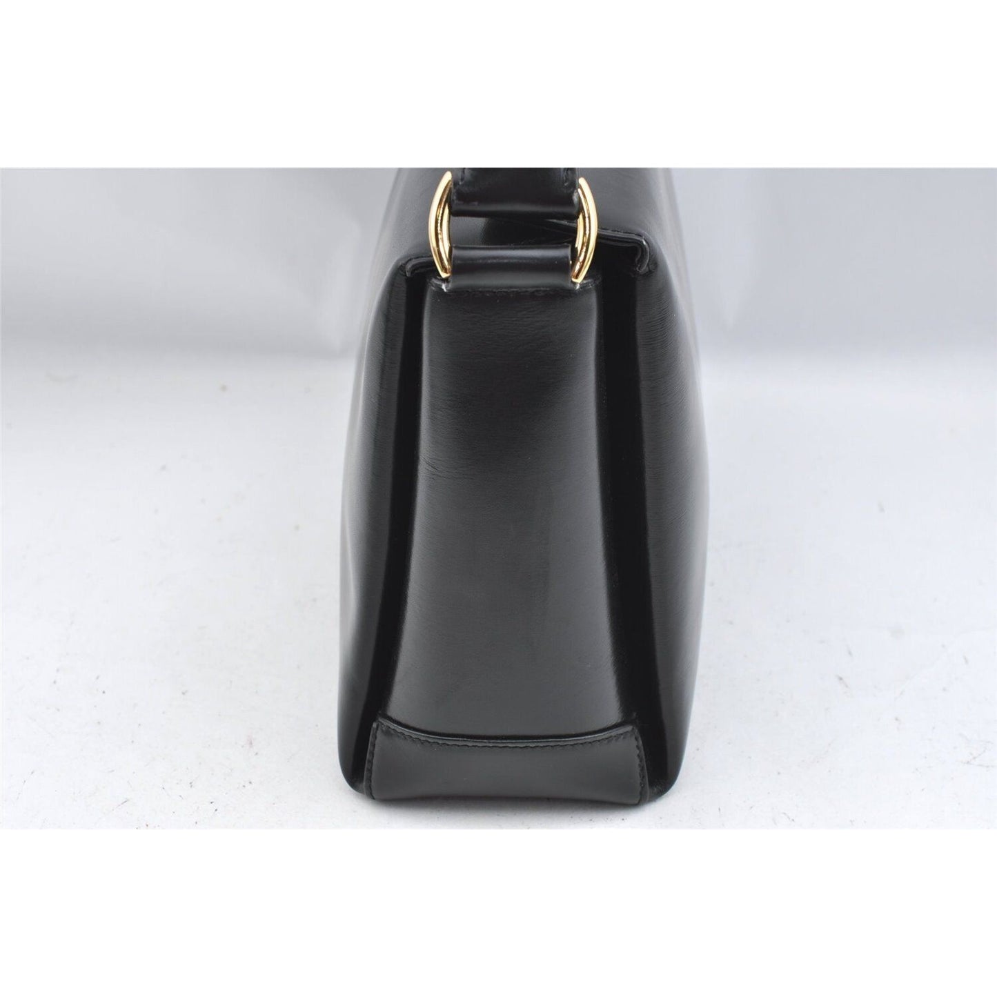 Tom Ford Gucci black leather Bamboo line two-way Kelly style bag