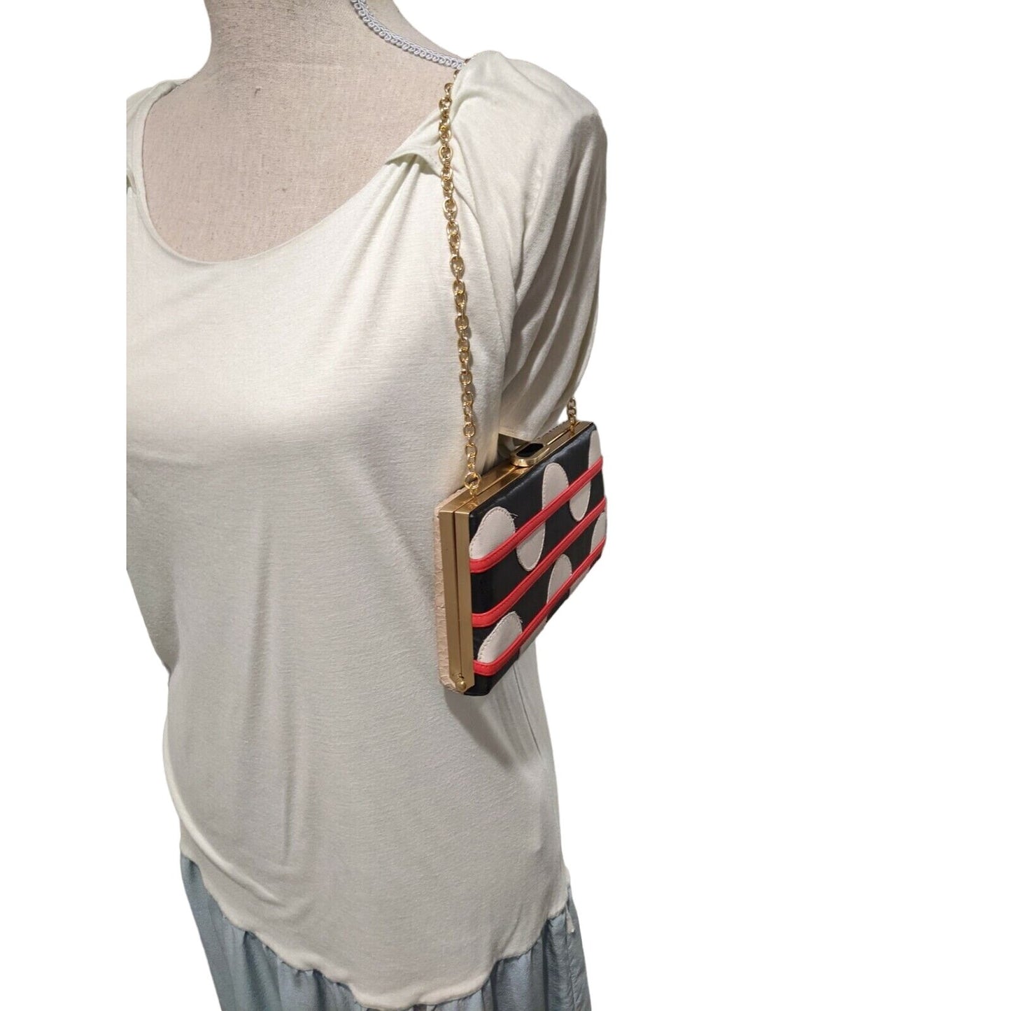 DVF eel & python double-sided two-way clutch w mod print