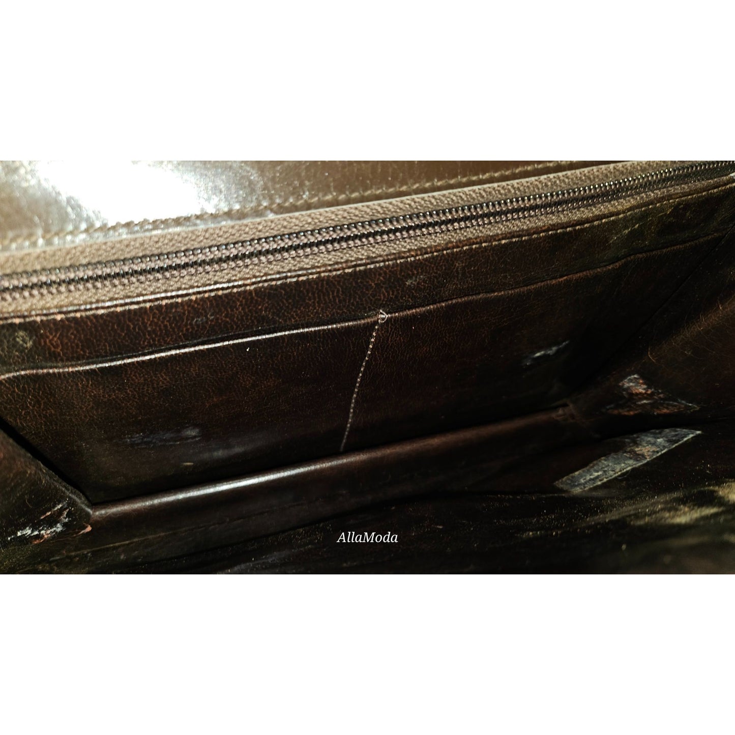 Loewe mahogany leather asymmetrical XL clutch