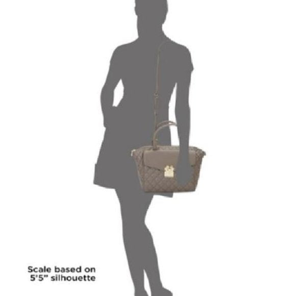 Moschino Grey Quilted Faux Leather 2-way Satchel