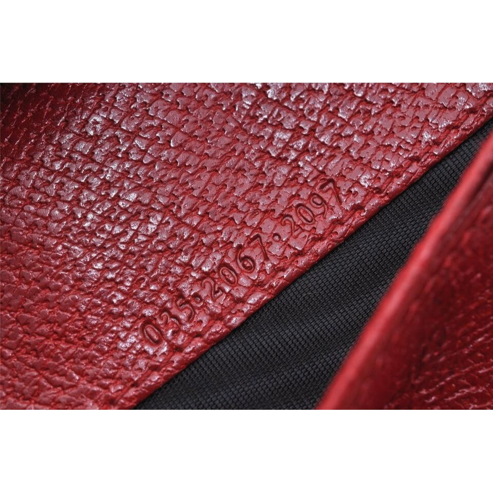 Gucci red leather wallet w square silver G clasp
