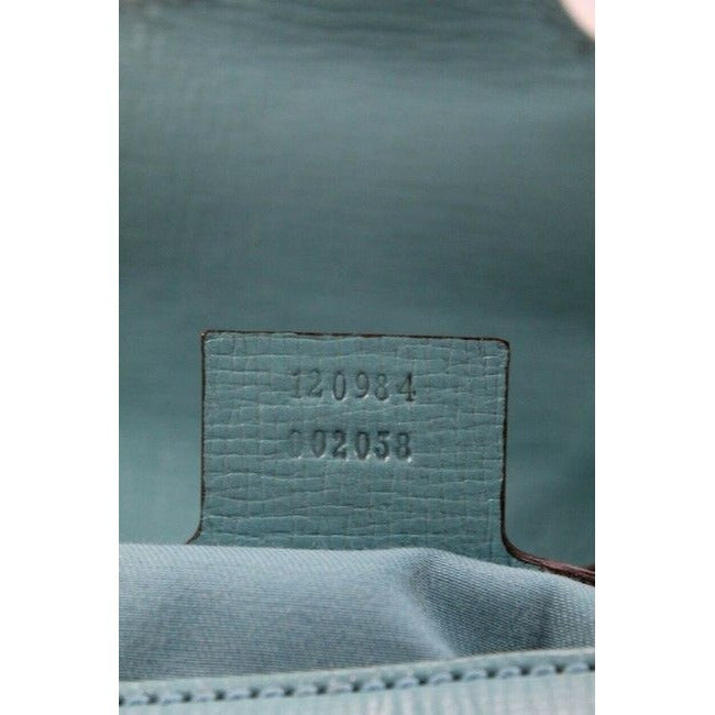 Gucci Turquoise Leather Horse-bit Chain Saddle Bag