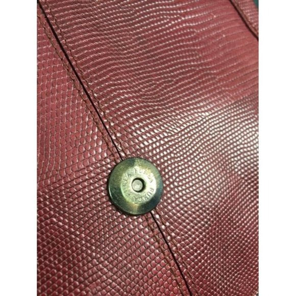 FURLA Vintage Maroon Dark Red Lizard Shoulder Bag