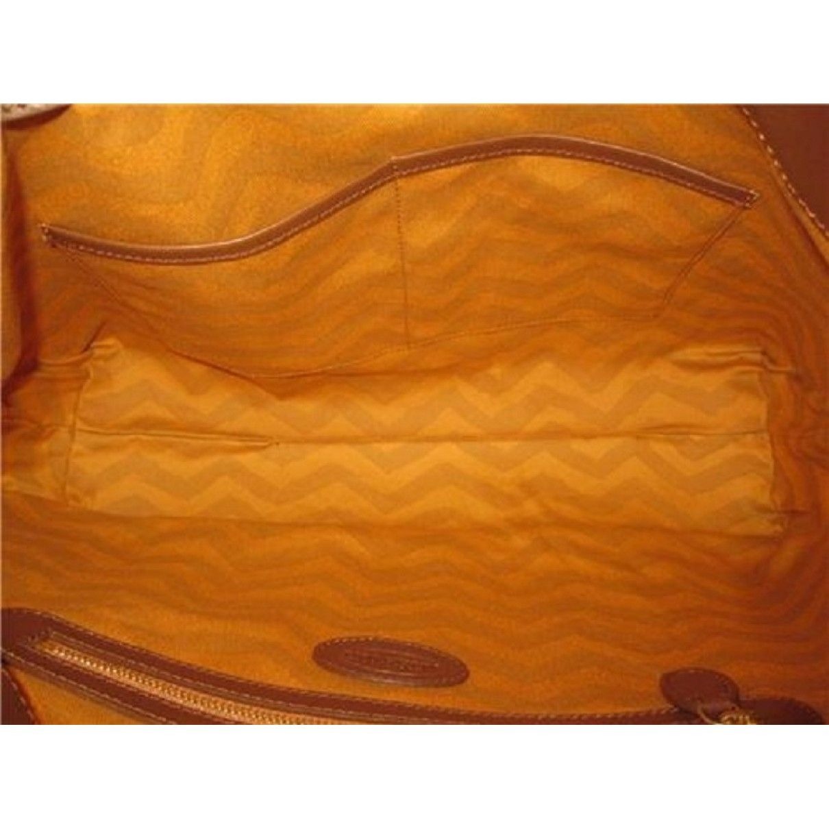 AMAZING, Missoni, NWT, red/white/blue chevron print canvas and tan leather shoulder bag