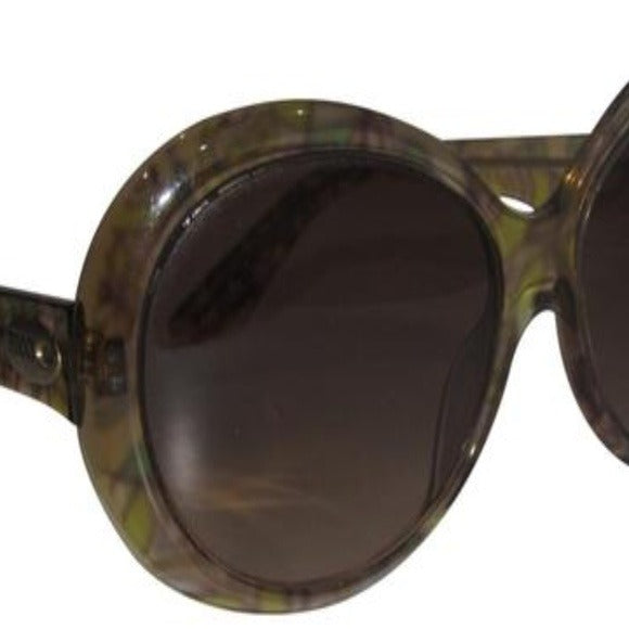 Emilio Pucci Marbleized Heavy Plastic Browns Green