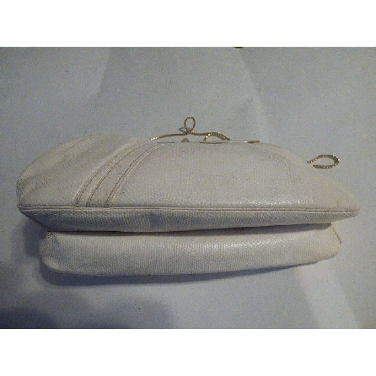 Vintage, AMAZING, early, Judith Leiber, cream, snakeskin leather, evening bag with gold & rose quartz accents and a collapsible chain strap