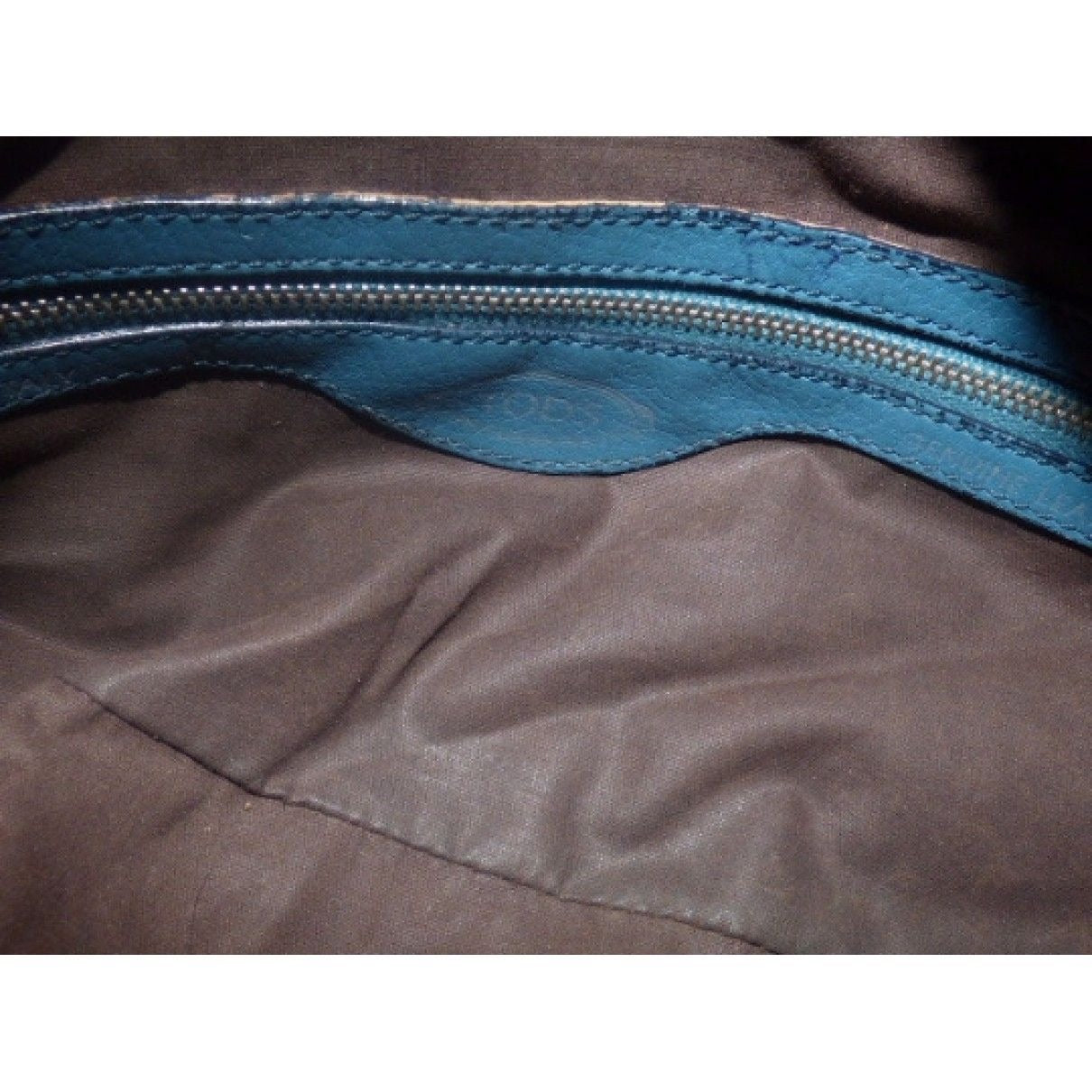 Tod's, robin's egg blue, grained leather, retro, top handle satchel