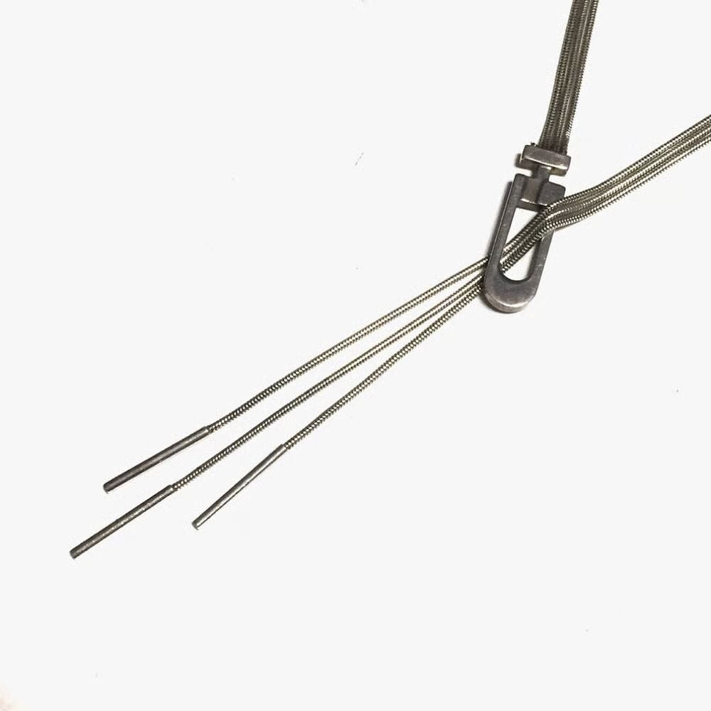 Gucci sterling three strand lariat necklace w square G clasp