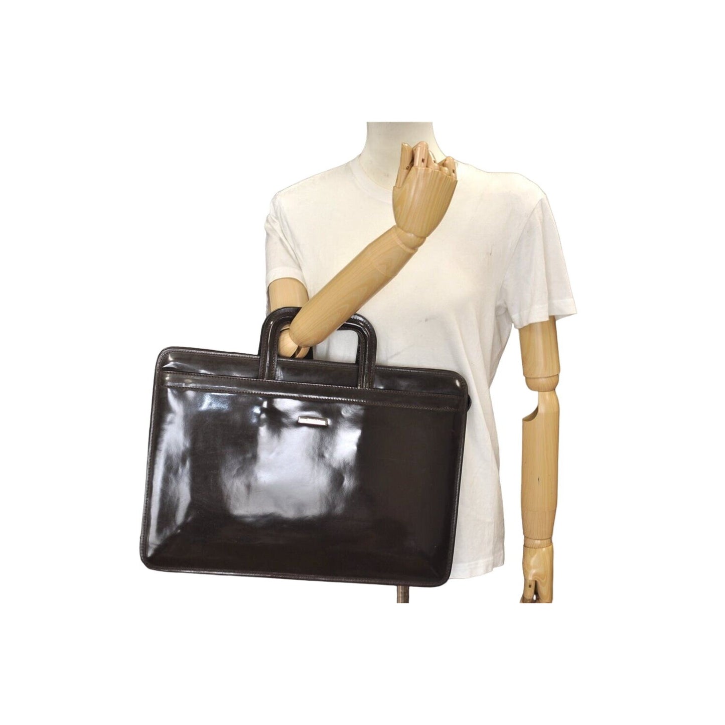 Gucci 90's Tom Ford brown leather two-way portfolio or clutch