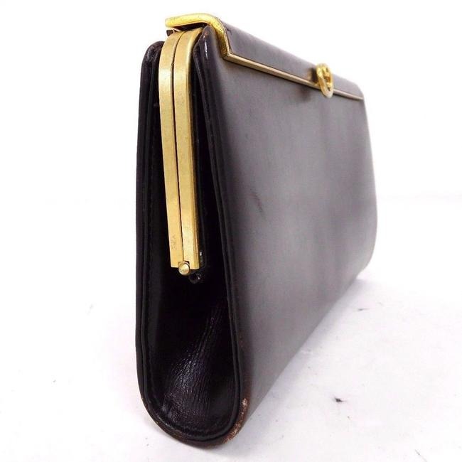Gucci Interlocking G Chocolate Brown Leather Clutch