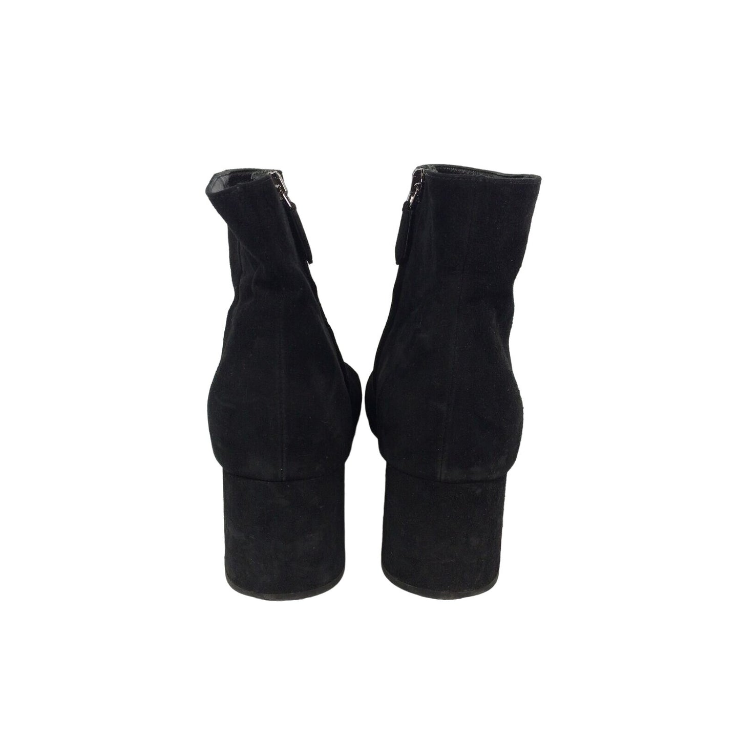 Prada black suede ankle boots