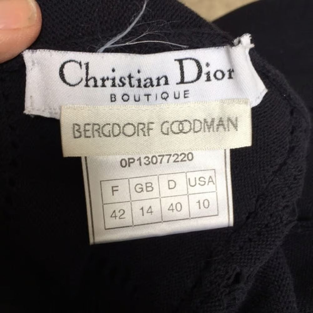 Dior black sleeveless shell & SS crew neck cardigan twin set