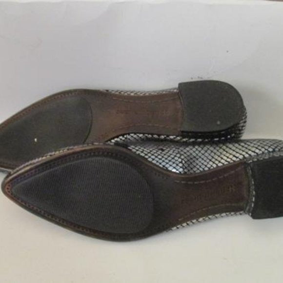 Naturalizer 'Lunar' Black Silver Almond Toe Ballet Flats