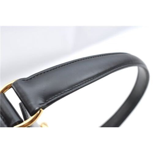 Tom Ford Gucci black leather Bamboo line two-way Kelly style bag