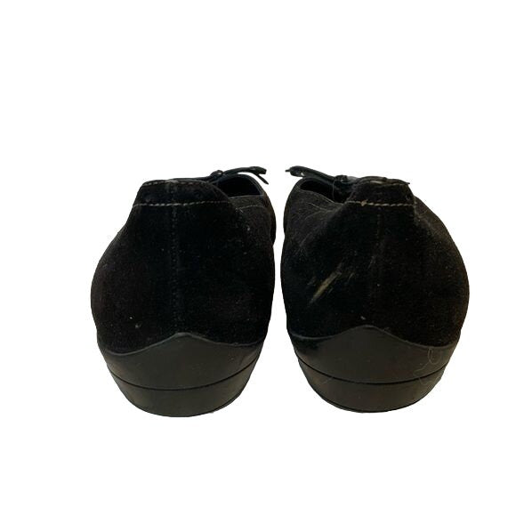 Salvatore Feraagamo Black Suede and Patent Ballet Flats