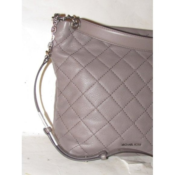 Michael Kors Grey Quilted XL Hobo Bucket Bag