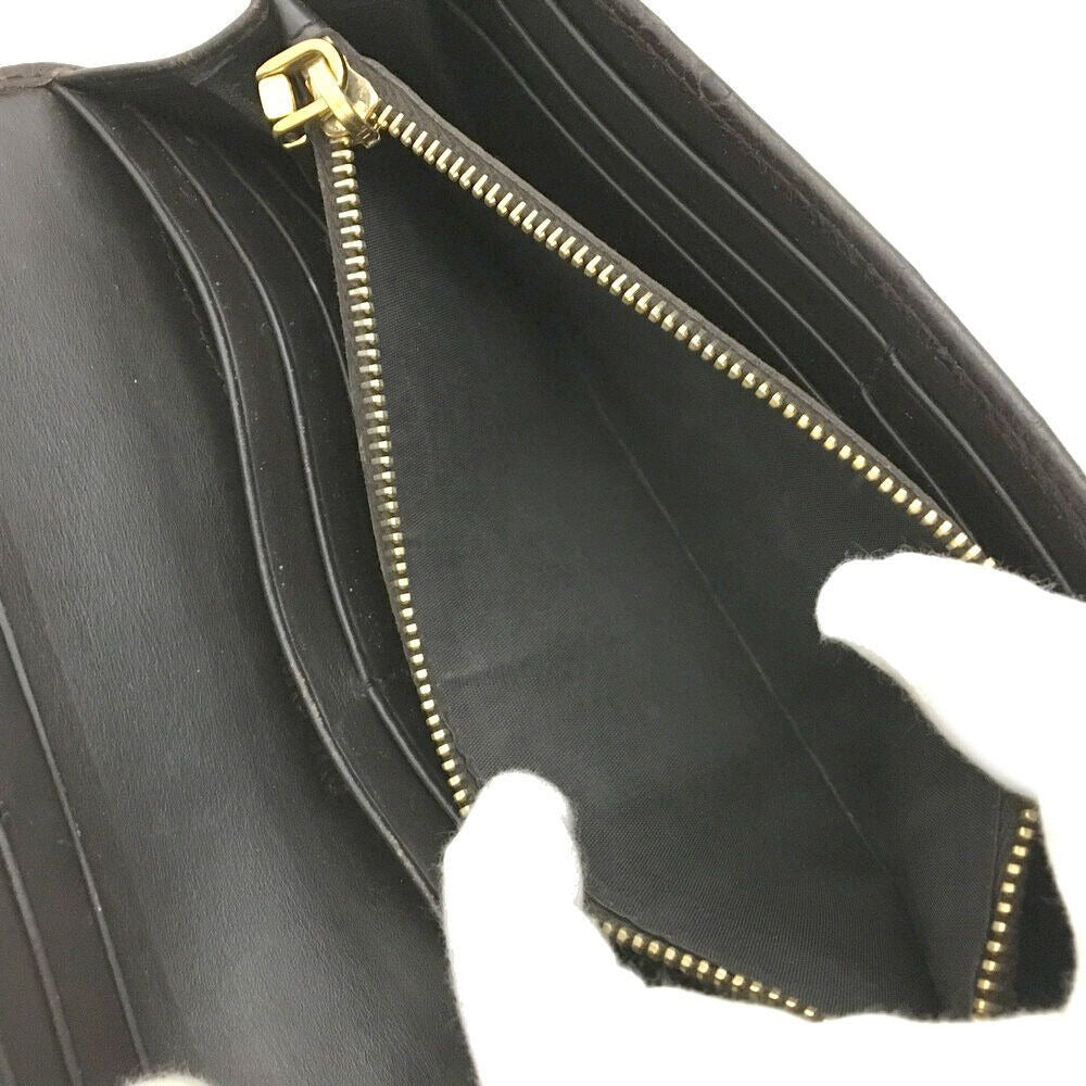 SALE- Miu Miu brown ostrich leather bi-fold style XL wallet