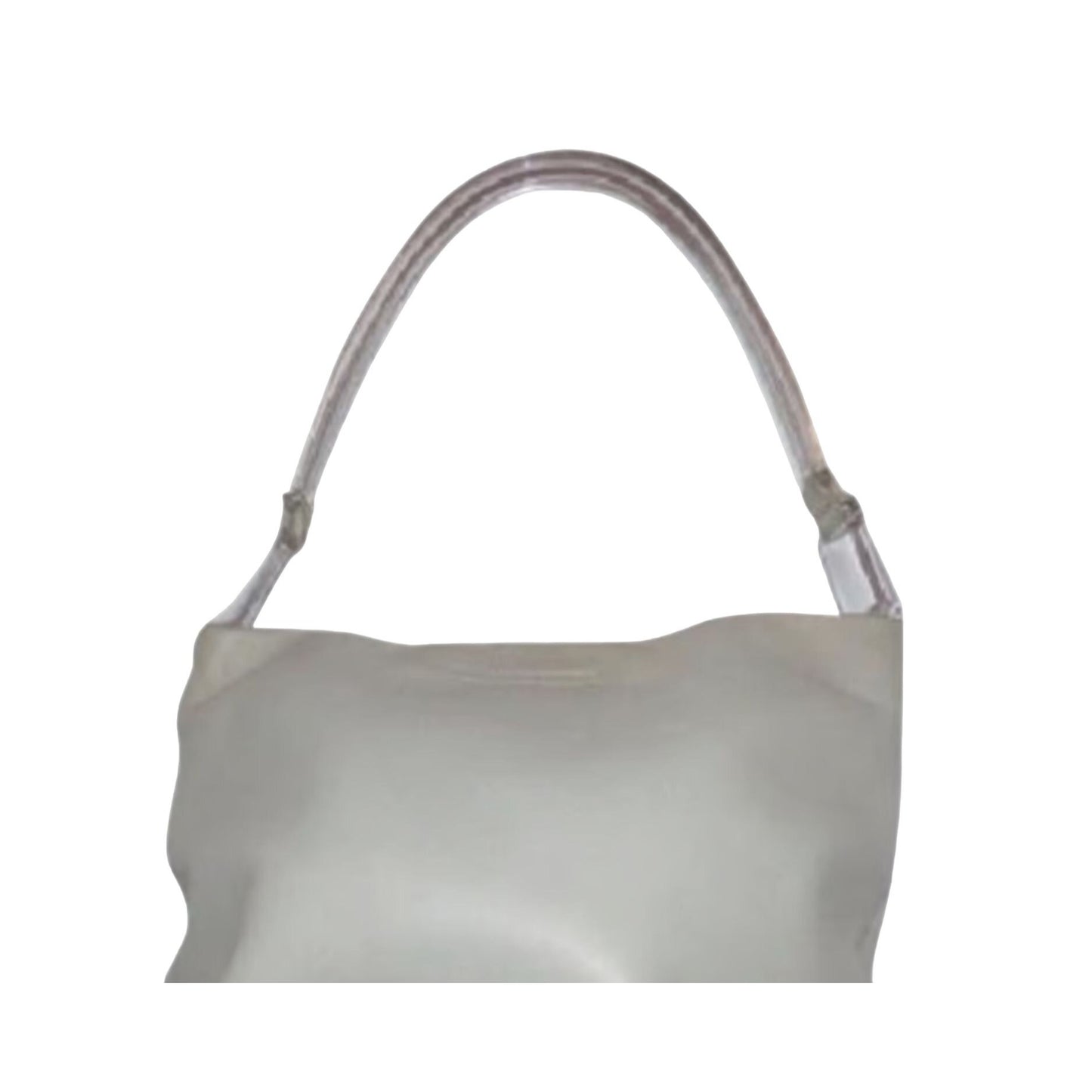 NWT Prada beige/ivory leather handbag w clear Lucite strap