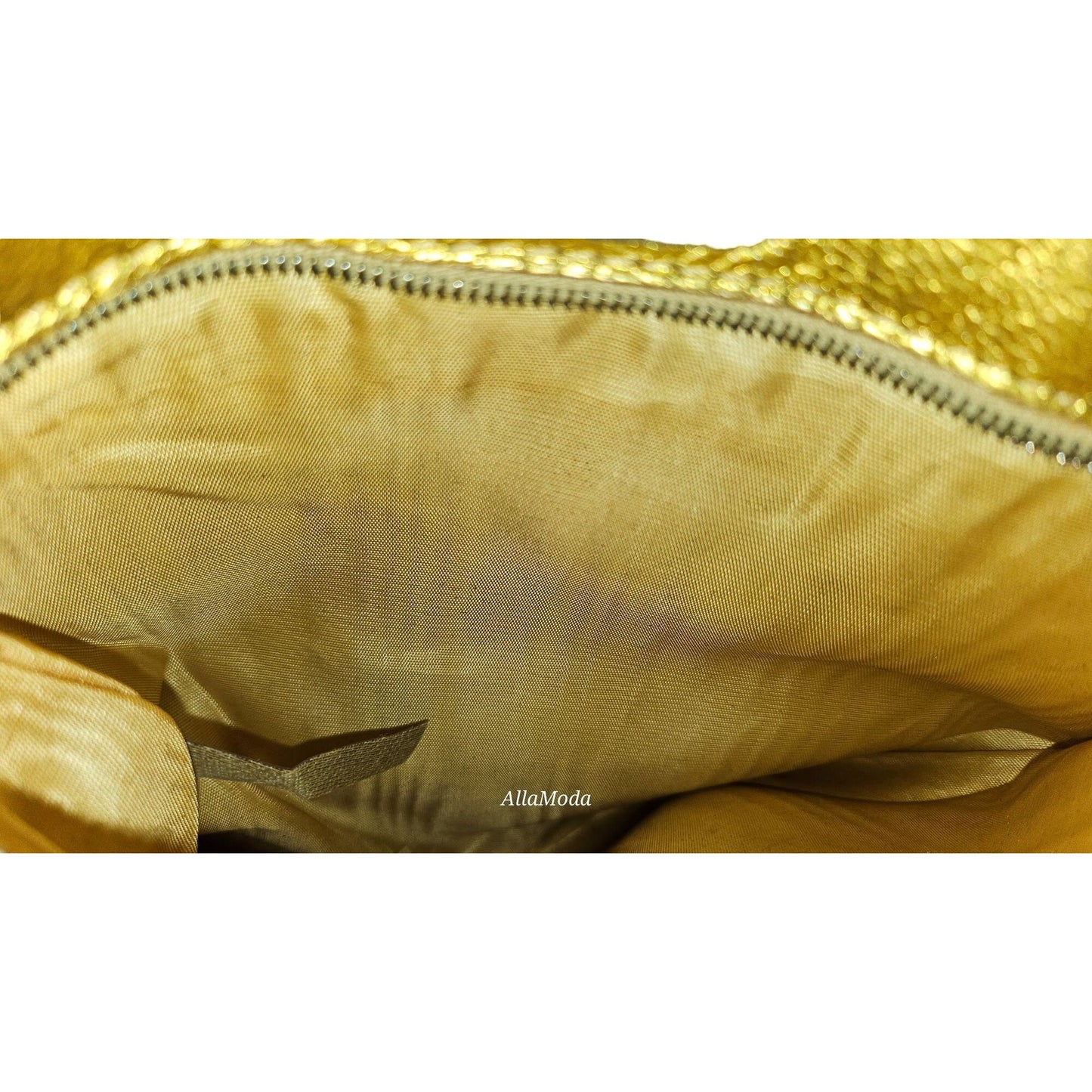 Fendi gold reptile tote with chrome FF accents