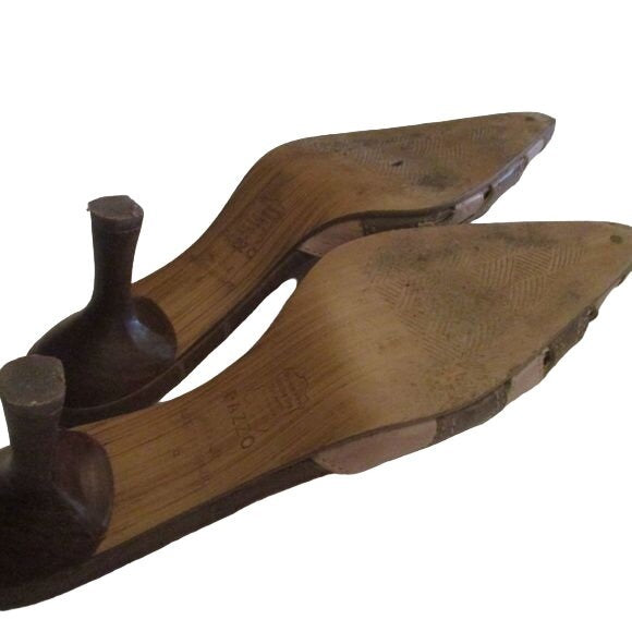 Vintage Pazzo Pink Taupe Suede Pointed Toe Slides