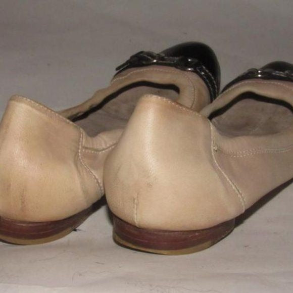 Attilio Giusti Leombruni Metallic Ivory Leather Flats