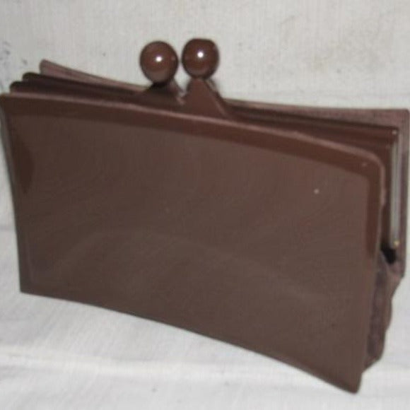 Tory Burch Vintage Brown Lucite and Brown Suede Clutch