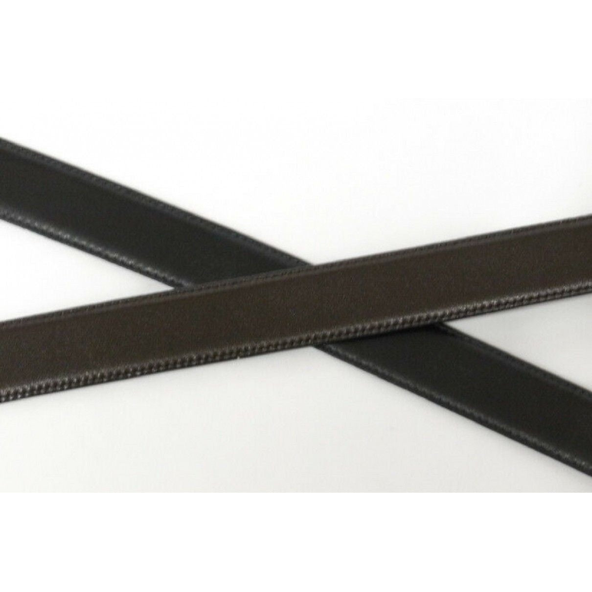 Vintage, NOS, Gucci, brown or black leather, 38" - 42", reversible belt with a removable, rectangular, gold tone buckle with red and green